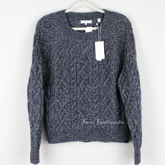 VINCE Men/'s Marled Cable-knit Crew Neck Sweater $395 NWT